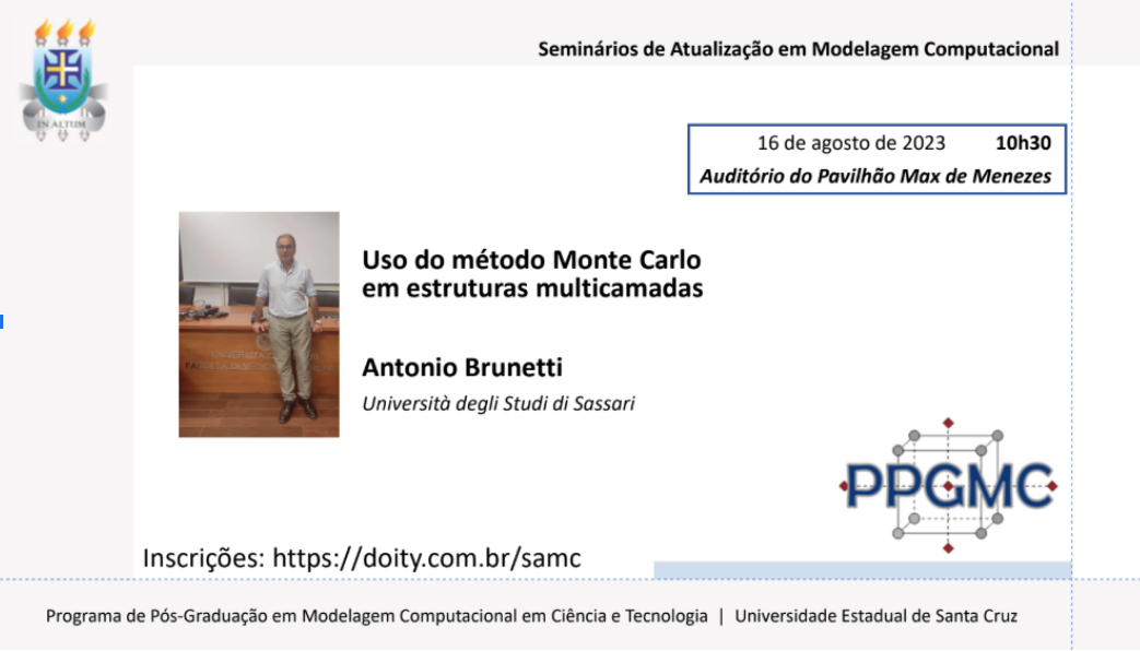 Seminário de Atualização em Modelagem Computacional destaca aplicações do método Monte Carlo